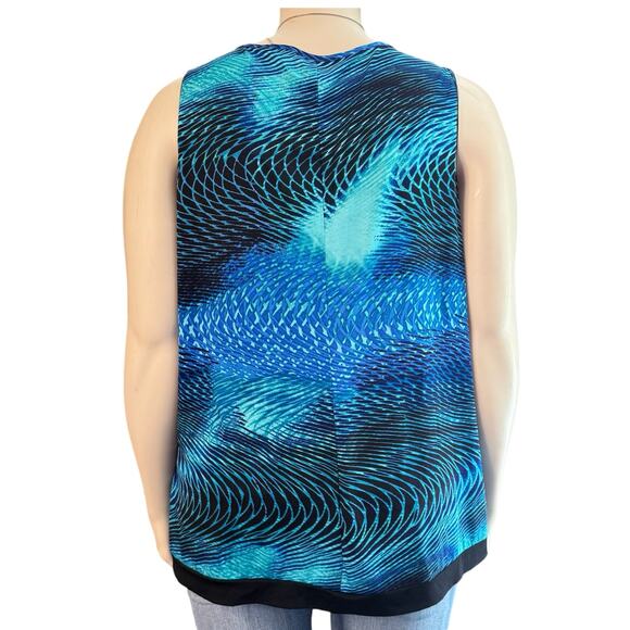 Vintage Fashion Bug Tank Top Size 3X in Teal Blue and Black - Picture 4 of 8